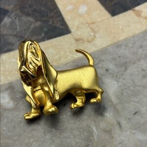 Charming Gold Dog Brooch